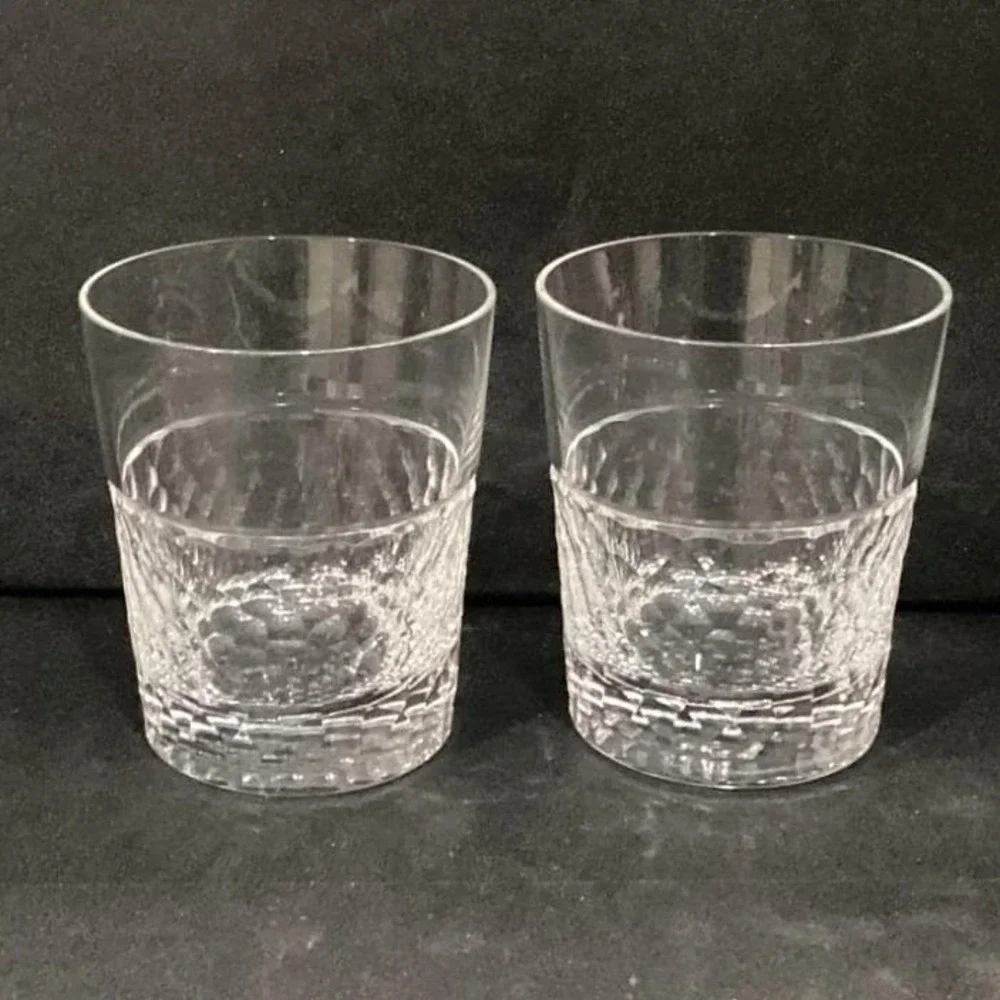 Old‎ Fashioned Glasses Hammered Whiskey Rocks Lowball Tumblers Set Of 2